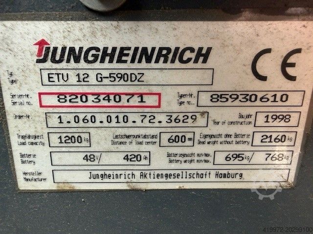 Tehergépkocsi Jungheinrich ETV 12