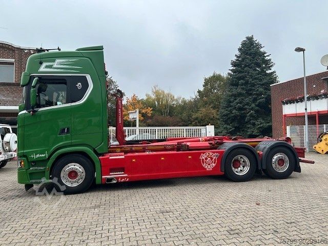 Haakarm vrachtwagen SCANIA S580 V8 MEILLER Abroller mit Lift+Lenkachse 6x2