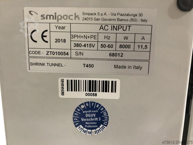 Krympeanlæg (vinkelsvejser + tunnel) Smipack WS 560 A + T 450