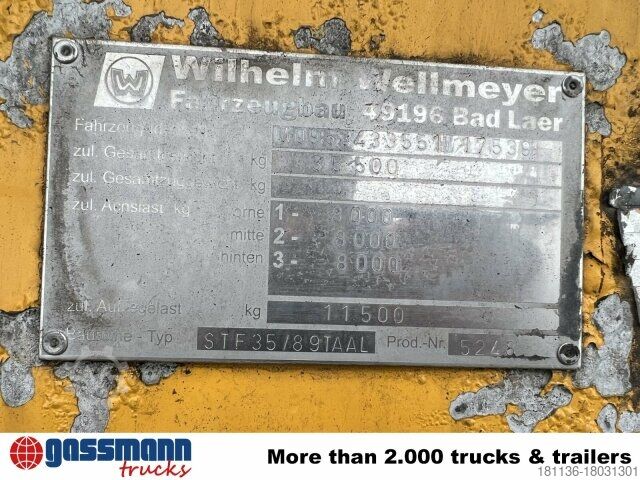 Tanker semitrailer Wellmeyer Wellmeyer, STF 35/89 TA AL, ca. 25 cbm, ALU,