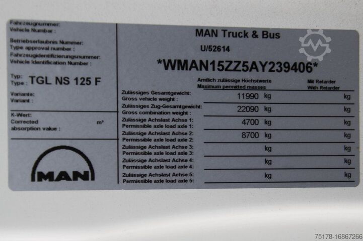 Skraldevogn MAN TGL 12.220 BL -E5- KIPPER
