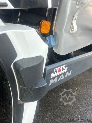 Platós teherautó ponyvával MAN TGX 26.480 6X2, PRITSCHE-PLANE JUMBO-ZUG, H&W TANDEM