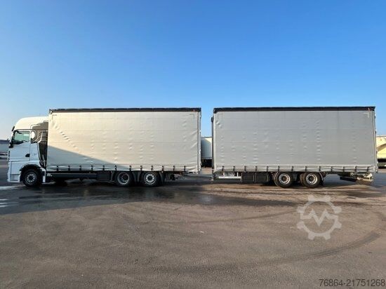 Platós teherautó ponyvával MAN TGX 26.480 6X2, PRITSCHE-PLANE JUMBO-ZUG, H&W TANDEM