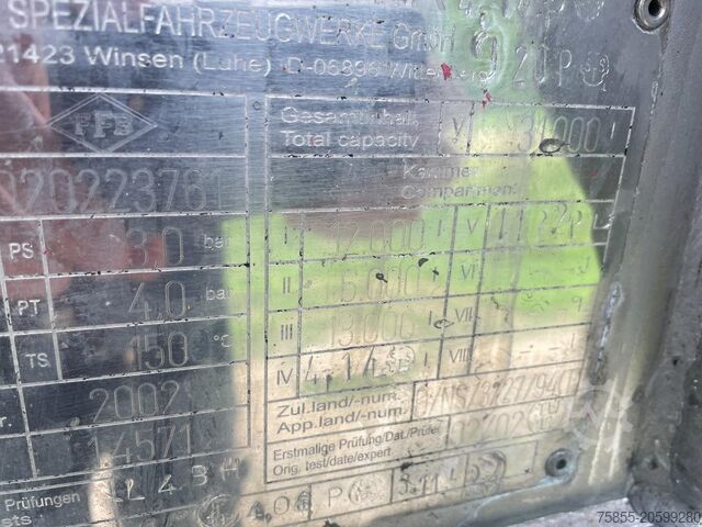 Tank Feldbinder TSA 31.3-3 ADR / L4BH / 31.000 L / 3 Kammer (12...