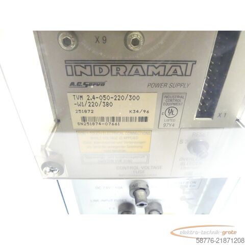 Komponens Indramat TVM 2.4W1/220/380 Stromversorgung SN: 251874-07661