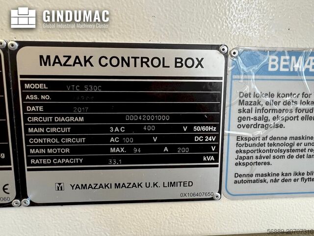 Verticale verspanen centrum Mazak VTC-530C