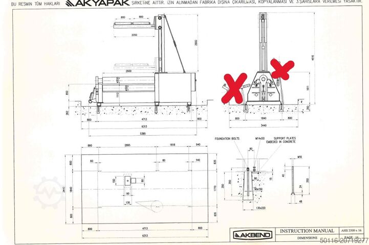 Valsad plåtmaskin AKYAPAK AHS 25/16