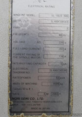 CNC draaibank Mori Seiki SL403B/800