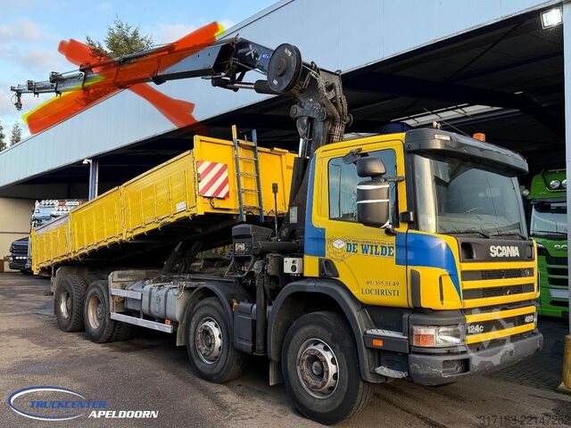 Kipper Scania P124-420 8x4 Naafreductie, Bladgeveerd, Handges...