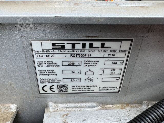 VS-22311 Electric pallet truck Still EXUSF20 year 2016 STILL EXUSF20