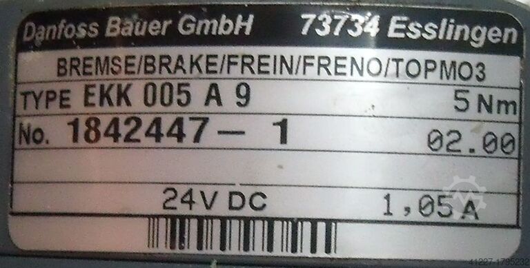 Aandrijfmotor 0,37 kW 51 tpm met frequentieomvormer BAUER BG20-37W