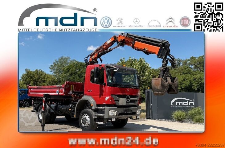 Jeřáb na nákladním automobilu MERCEDES-BENZ Axor 1833 4x4 Kipper Kran 17m FUNK AHK
