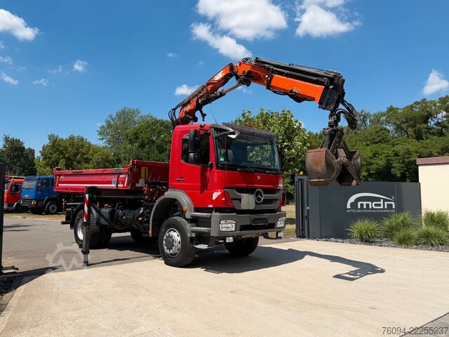 Jeřáb na nákladním automobilu MERCEDES-BENZ Axor 1833 4x4 Kipper Kran 17m FUNK AHK
