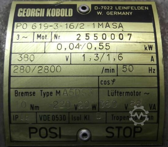 Getriebemotor 0,04/0,55 kW 24/210 U/min Kobold PO619-3-16/2-1MASA