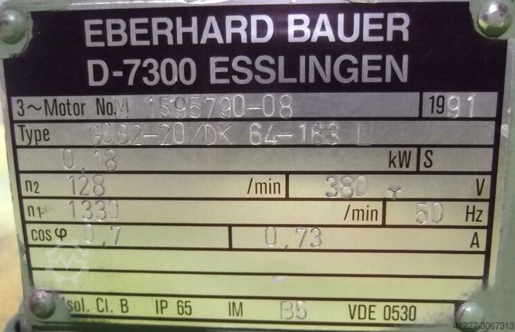 Tandwielmotor 0,18 kW 128 tpm Bauer G062-20/DK64-163L