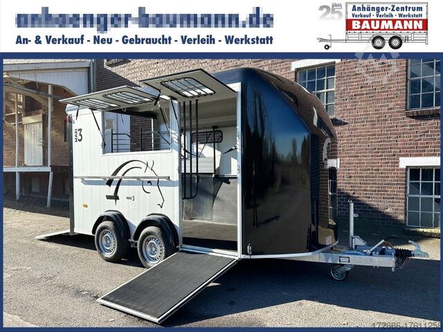 Pferde Anhänger Cheval Liberte MAXI 3 SCHRÄGSTEHER SCHWARZ 420X207X230CM 3500KG