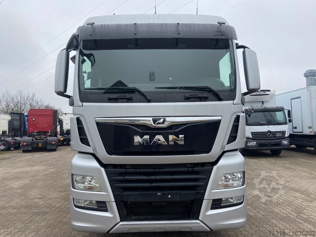 Camión plataforma con toldo MAN TGX 18.430 Edscha Intarder AHK Klima