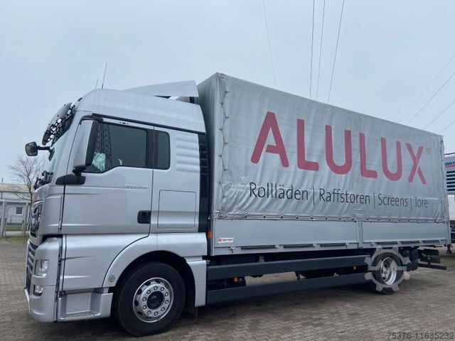 Camión plataforma con toldo MAN TGX 18.430 Edscha Intarder AHK Klima