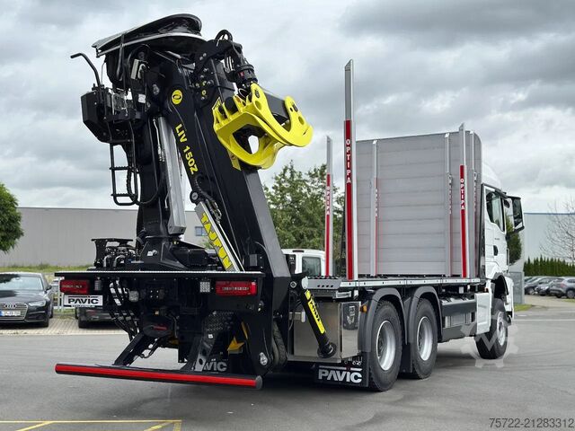 Houthouder MAN TGS 33.520 6x4 BL 3900 Kurzholz Plattform Aufbau