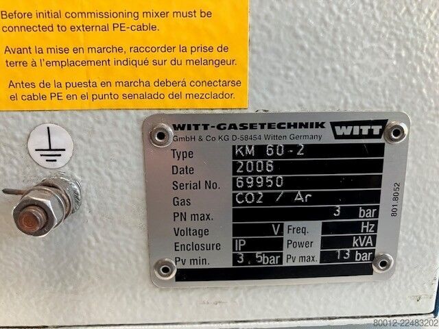 Gasblander Ar/CO² Witt Gasetechnik KM60-2