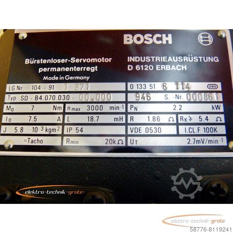 Control unit Bosch SD-B4.070.030-00.000 Servomotor