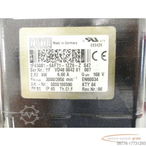 KUKA motor KUKA 12920055-03 DS 01A1455 Zwischenstück für FK6081-6AF71-1ZZ9-Z Motor