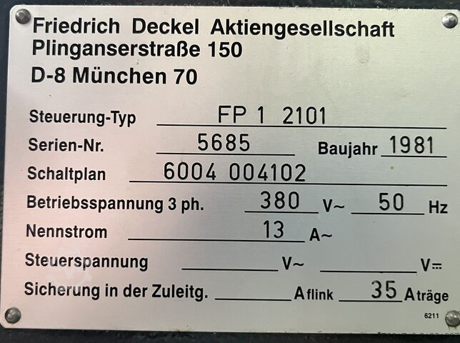 Frezarka narzędziowa Deckel FP 1 2101