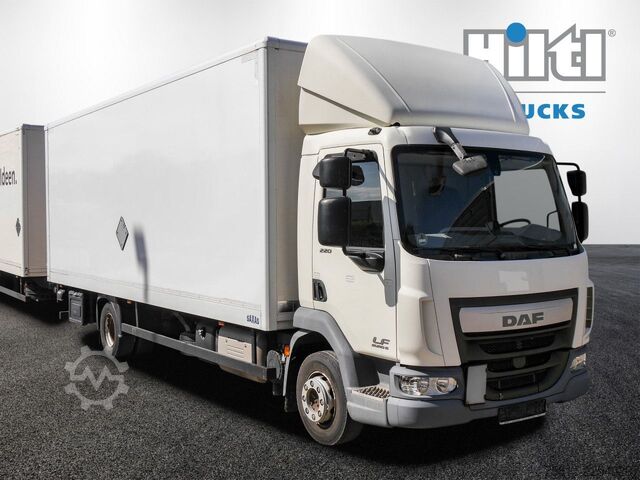 Sandučar kamion DAF LF 220 12t SAXAS KOFFER + ANHÄNGER MOESLEIN AHK