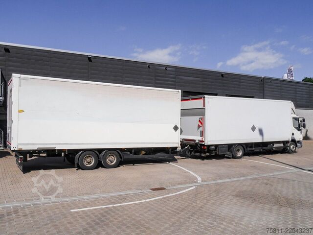 Sandučar kamion DAF LF 220 12t SAXAS KOFFER + ANHÄNGER MOESLEIN AHK