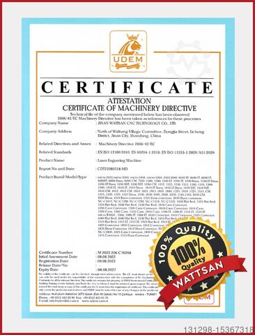 CNC CO2 laser cutting/engraving machine Wattsan 2030 Flat Bed