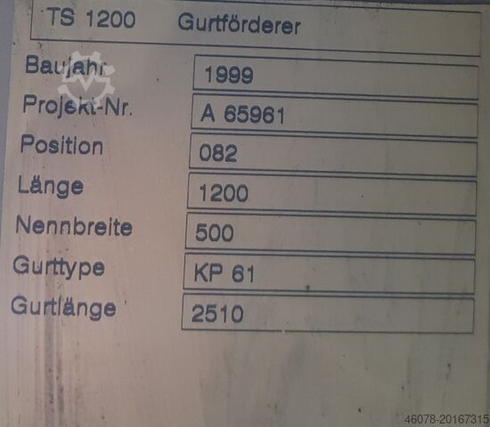 Bantlı konveyör Bantlı konveyör Bantlı konveyör Transnorm 1200-600-500