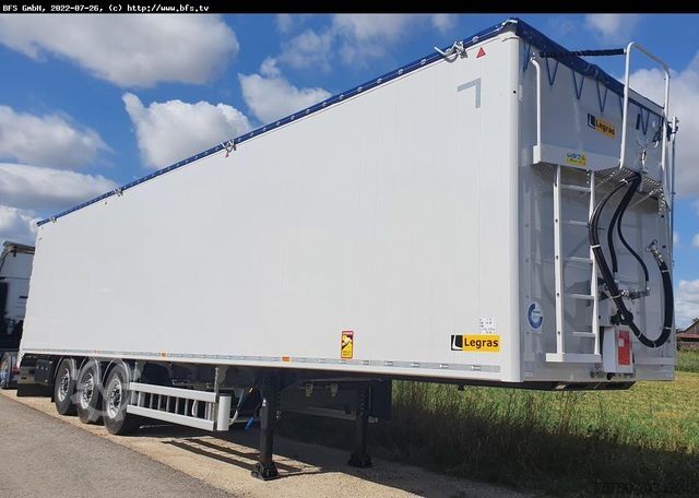Walking floor semitrailer LEGRAS Schubboden FMA LEICHT 91,4 m³, 7mm, 2/2, Seitens