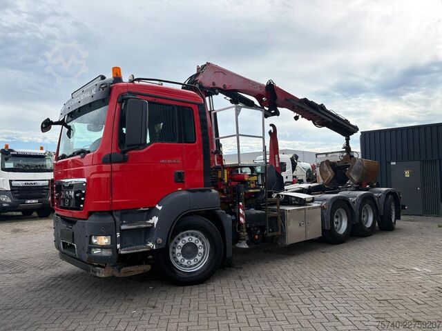 Containertransport MAN TGS 35.400 + FASSI 195 4x + DALBY HOOK 30TON + ...
