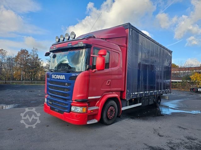 Φορτηγό πλατφόρμα με μουσαμά SCANIA G410 Volumen, Edscha, Hubdach+Tandemhänger