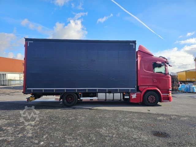 Φορτηγό πλατφόρμα με μουσαμά SCANIA G410 Volumen, Edscha, Hubdach+Tandemhänger