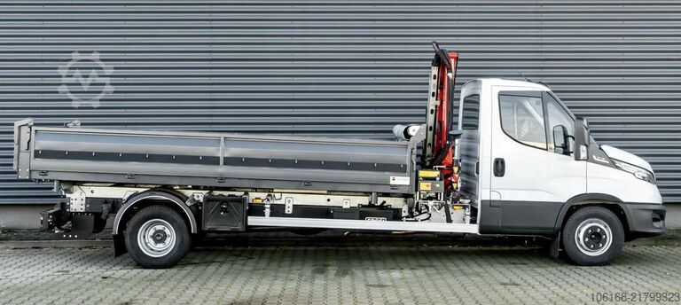Třístranný sklápěč s jeřábem Iveco Daily 70C18 HA8 Kipper Kran