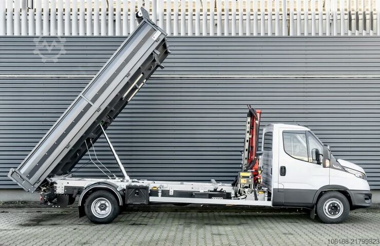 Třístranný sklápěč s jeřábem Iveco Daily 70C18 HA8 Kipper Kran