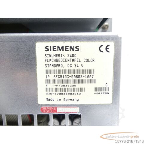 Componente Siemens 6FC5103-0AB03-1AA2 SNT-K42036320 mit  LTM09C016K Display