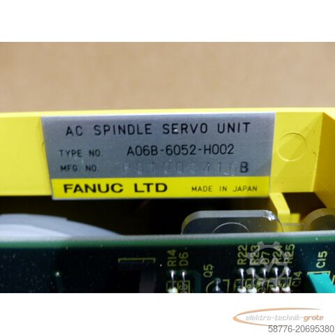 Fanuc-komponent Fanuc A06B-6052-H002 AC Spindle Servo Unit !