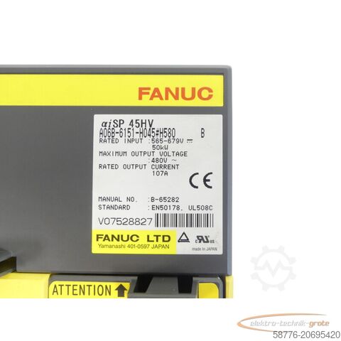 Componente Fanuc Fanuc A06B-6151-H045 # H580 SN:V07528827 generalüberholt mit 12 Monaten Gewährleistung