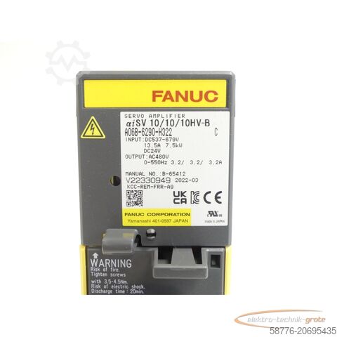 Component Fanuc A06B-6290-H322 Servo Amplifier Version: C SN:V22330949 - ! -