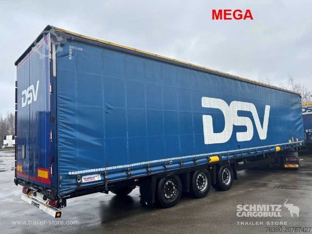 Open semitrailer with tarp Schmitz Cargobull Semitrailer Curtainsider Mega