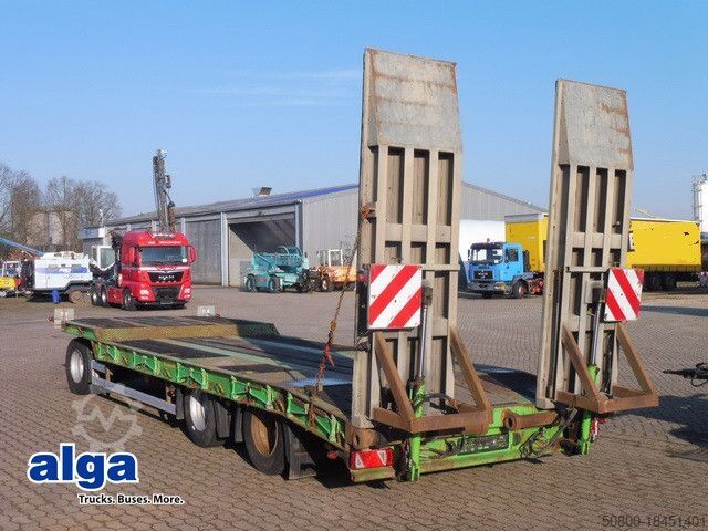 Dieplader oplegger OBERMAIER 30to., 3-Achser, Hydr. Rampen, Verbreiterbar,SAF