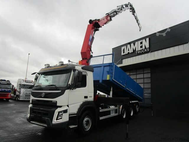 Kipper met kraan Volvo FMX 460 8x4 Euro 6 HMF 3220-K5 + JIB FJ 1000-K4...