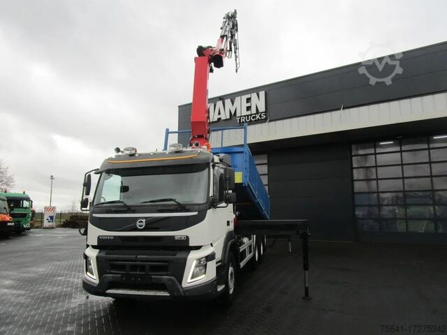 Kipper met kraan Volvo FMX 460 8x4 Euro 6 HMF 3220-K5 + JIB FJ 1000-K4...