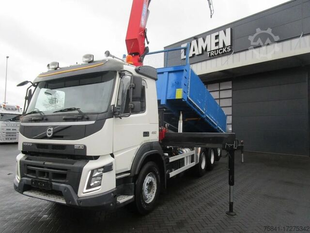 Kipper met kraan Volvo FMX 460 8x4 Euro 6 HMF 3220-K5 + JIB FJ 1000-K4...