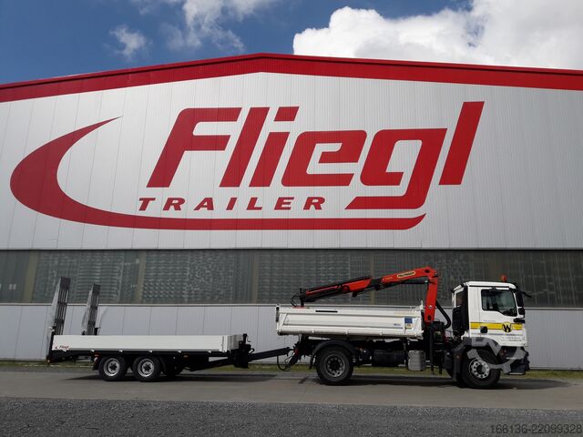 Plataforma remolque FLIEGL Tandem-Plattformanhänger Bau TPS 118 Bau