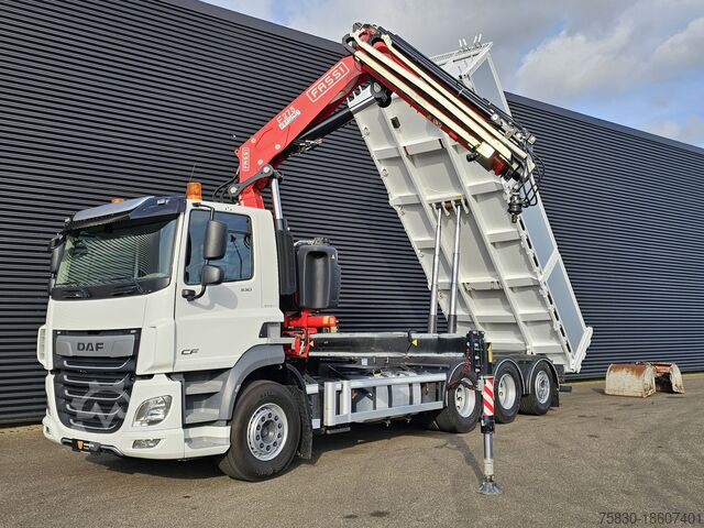 Kipper met kraan DAF CF 530 8x4-4 / FASSI 27.5 t/m CRANE + TIPPER