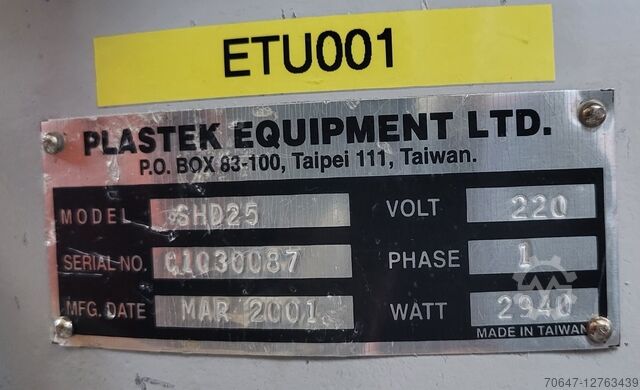 Trockner mit Sauger und Vakuumpumpe PLASTEK EQUIPMENT LTD SHD25