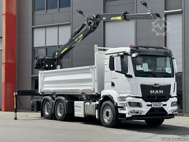 Ribaltabile con gru MAN TGS 33.440 6x4 BL Tajfun Liv L150K Recycling Kran